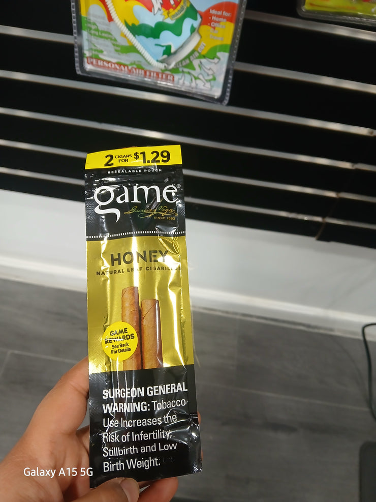GAME 2FOR$1.29 CIGARILLOS HONEY 30/2
