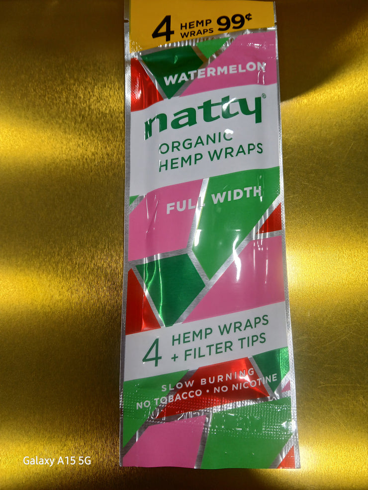 NATTY ORGANIC WATERMELON HEMP WRAPS 4F.99 15/4PK
