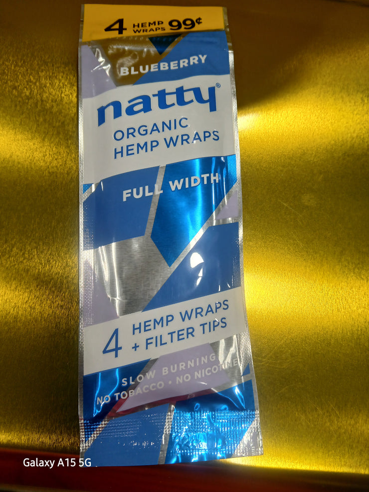 NATTY ORGANIC BLUEBERRY HEMP WRAPS 4F.99 15/4PK