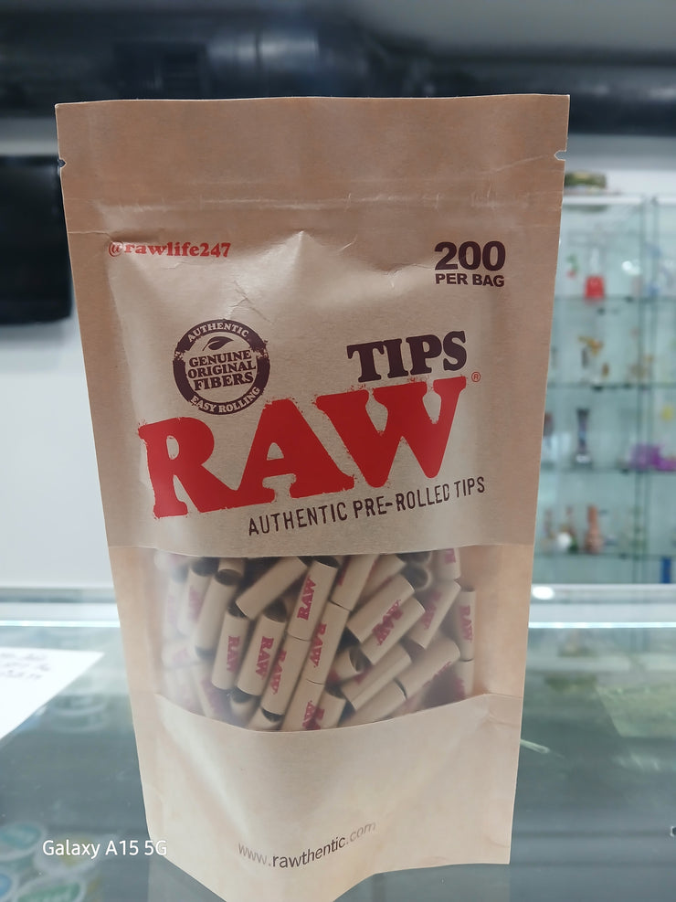 RAW TIPS PRE-ROLLED ORIGINAL 200CT BAG