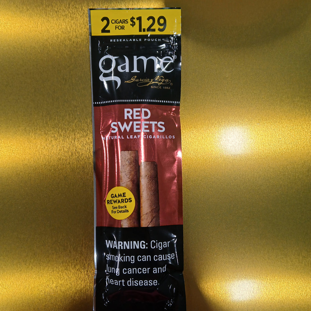 GAME 2FOR$1.29 CIGARILLOS RED SWEET 30/2