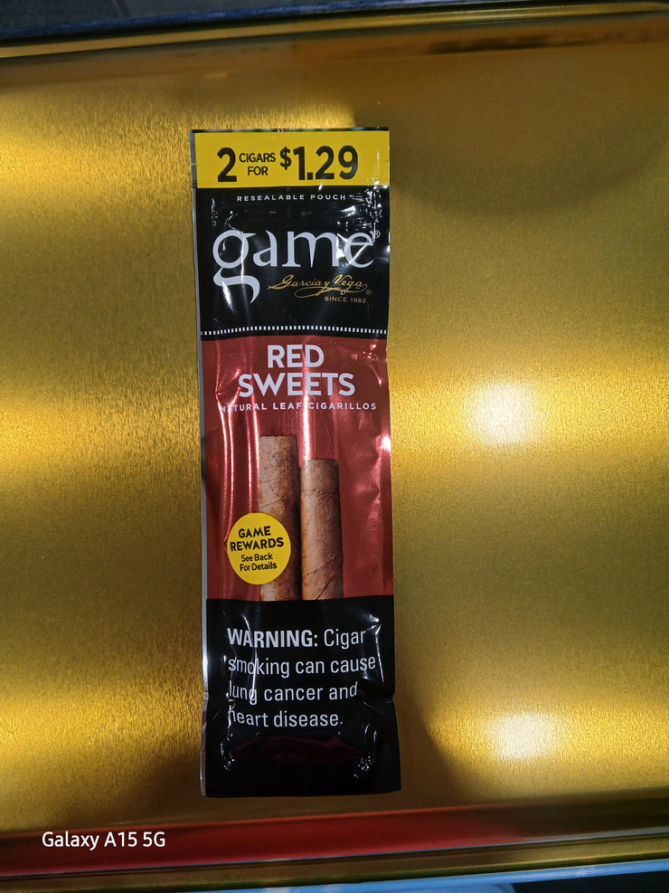 GAME 2FOR$1.29 CIGARILLOS RED SWEET 30/2