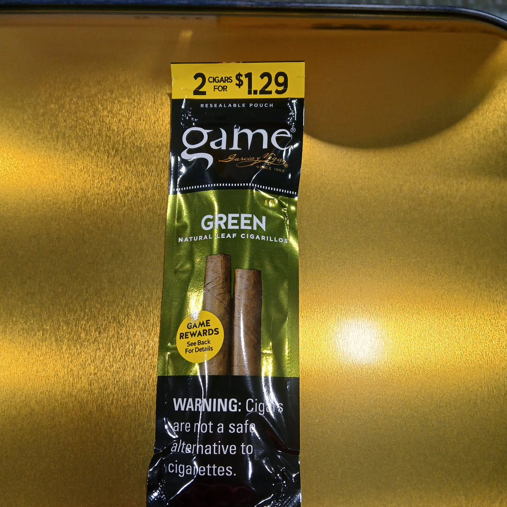 GAME 2FOR$1.29 CIGARILLOS GREEN 30/2