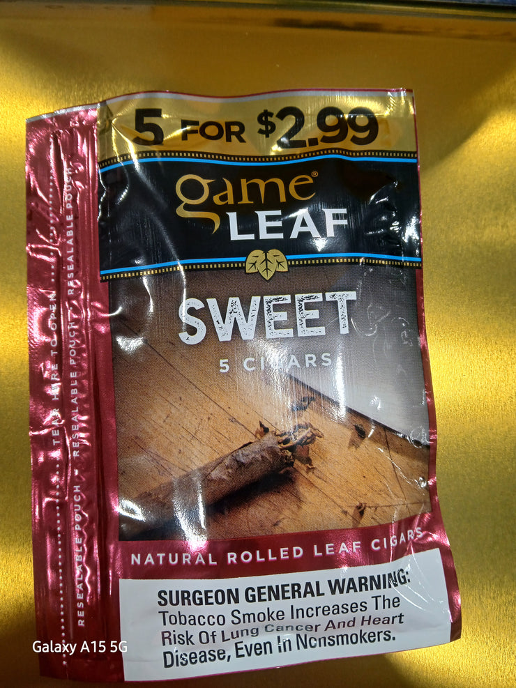 GAME LEAF 5FOR$2.99 SWEET AROMATIC 5/8