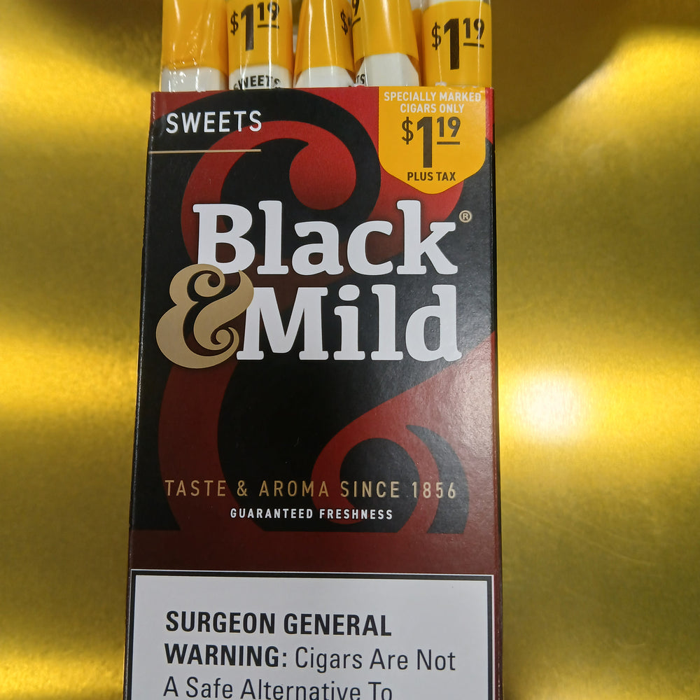 BLACK & MILD SWEET $1.19 UPRT 25CT 26094