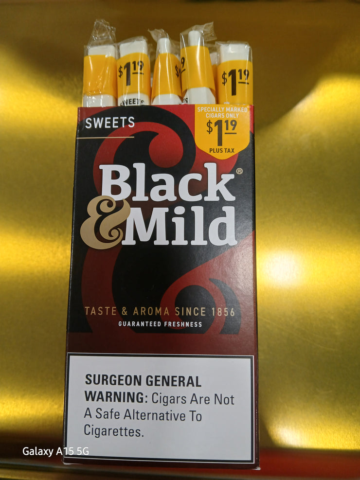 BLACK & MILD SWEET $1.19 UPRT 25CT 26094
