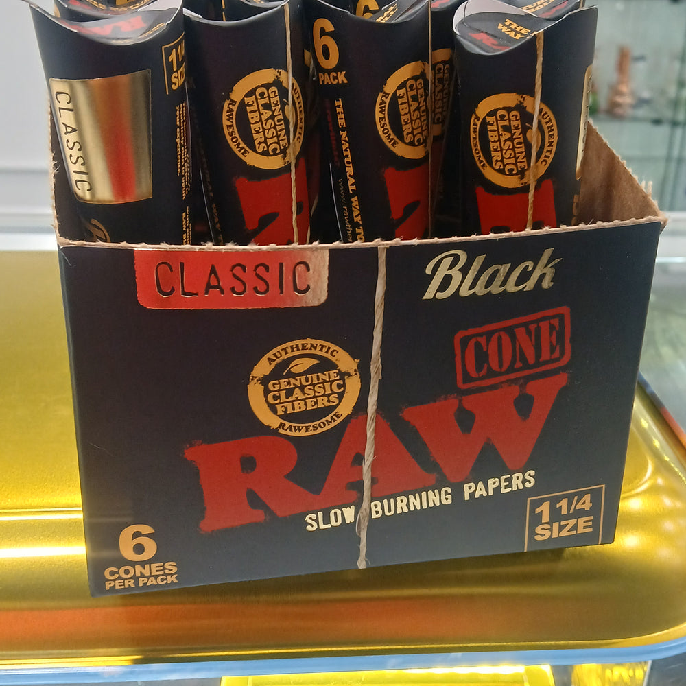 RAW CONE 32/6 PK 1 1/4 BLACK CLASSIC