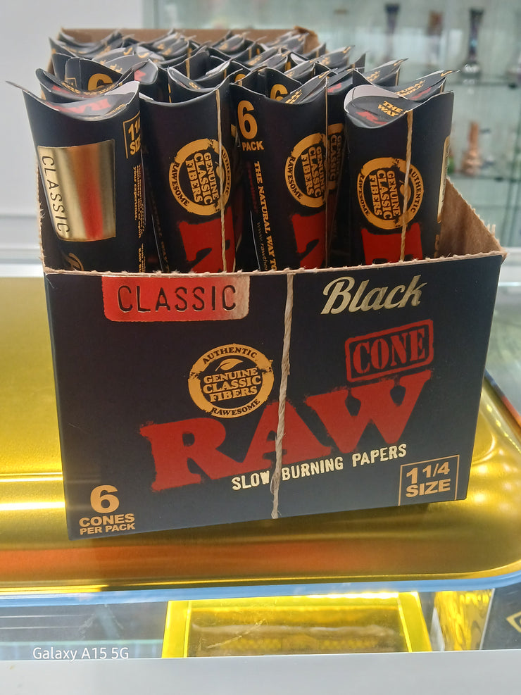 RAW CONE 32/6 PK 1 1/4 BLACK CLASSIC